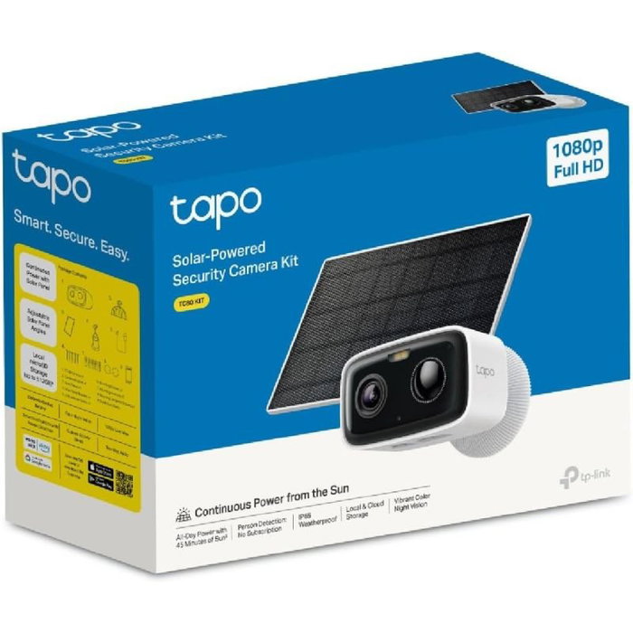 TP-Link Tapo TC80 KIT Cámara de Videovigilancia Exterior Solar Full HD 1080p Visión Nocturna Color Detección Personas IP65